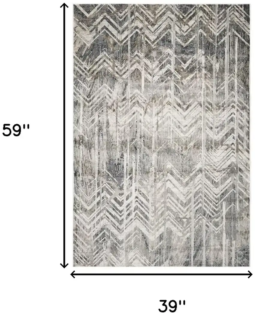 Gray Chevron Area Rug Photo 4