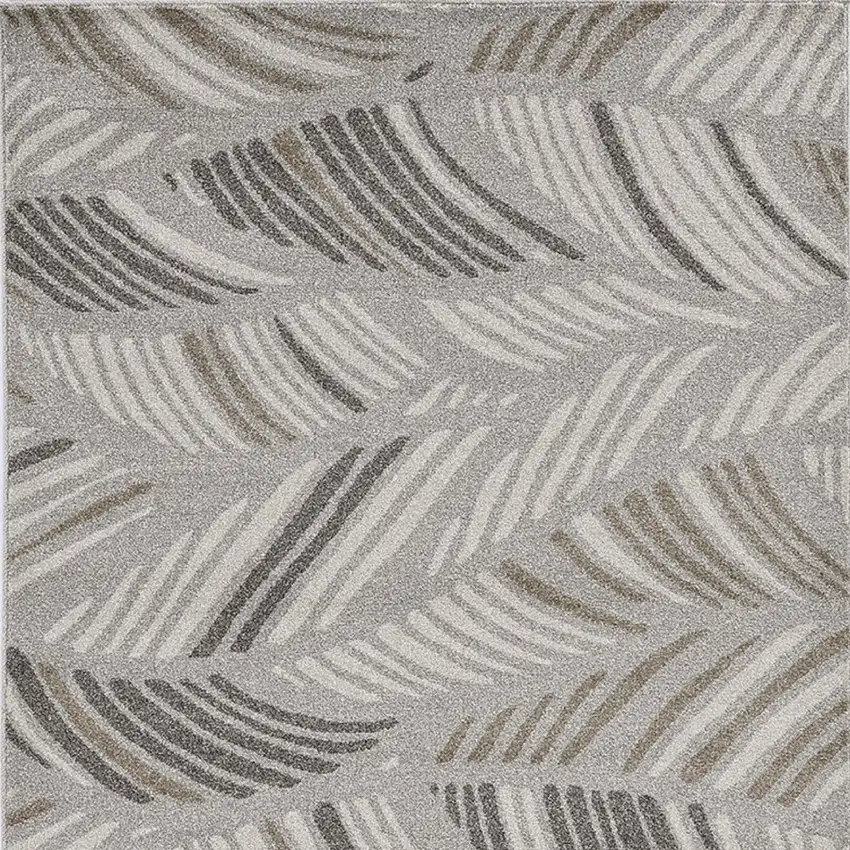 Grey And Beige Waves Accent Rug Photo 5