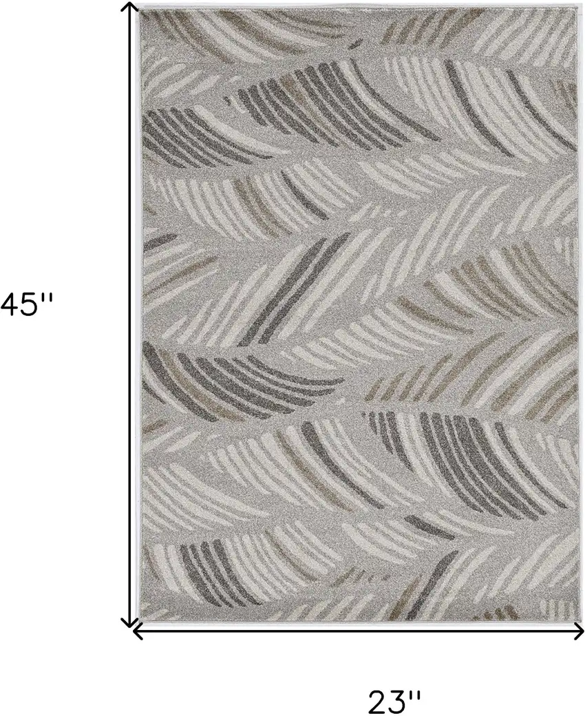 Grey And Beige Waves Accent Rug Photo 6