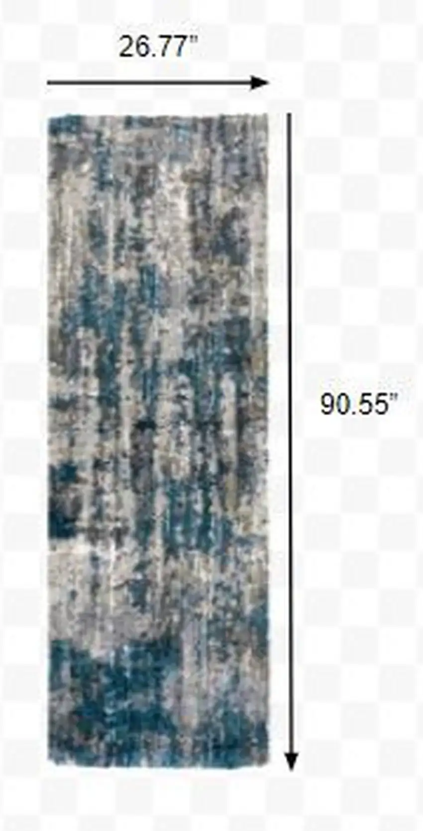 Grey and Blue Grey Skies Runner Rug Photo 3