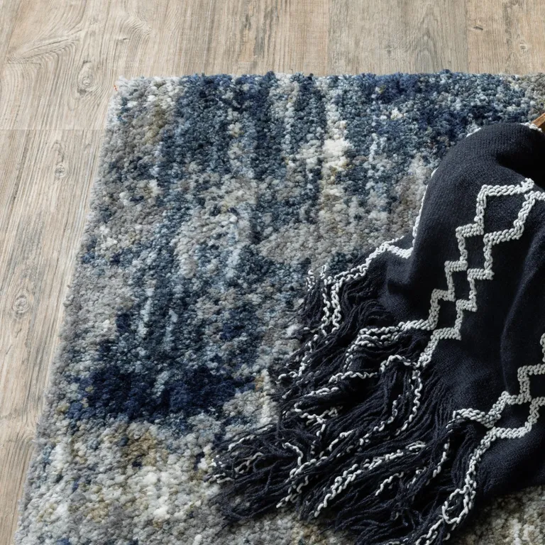 Grey and Blue Grey Skies Runner Rug Photo 3