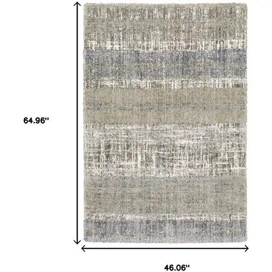 Grey And Ivory Abstract Lines Area Rug Photo 7