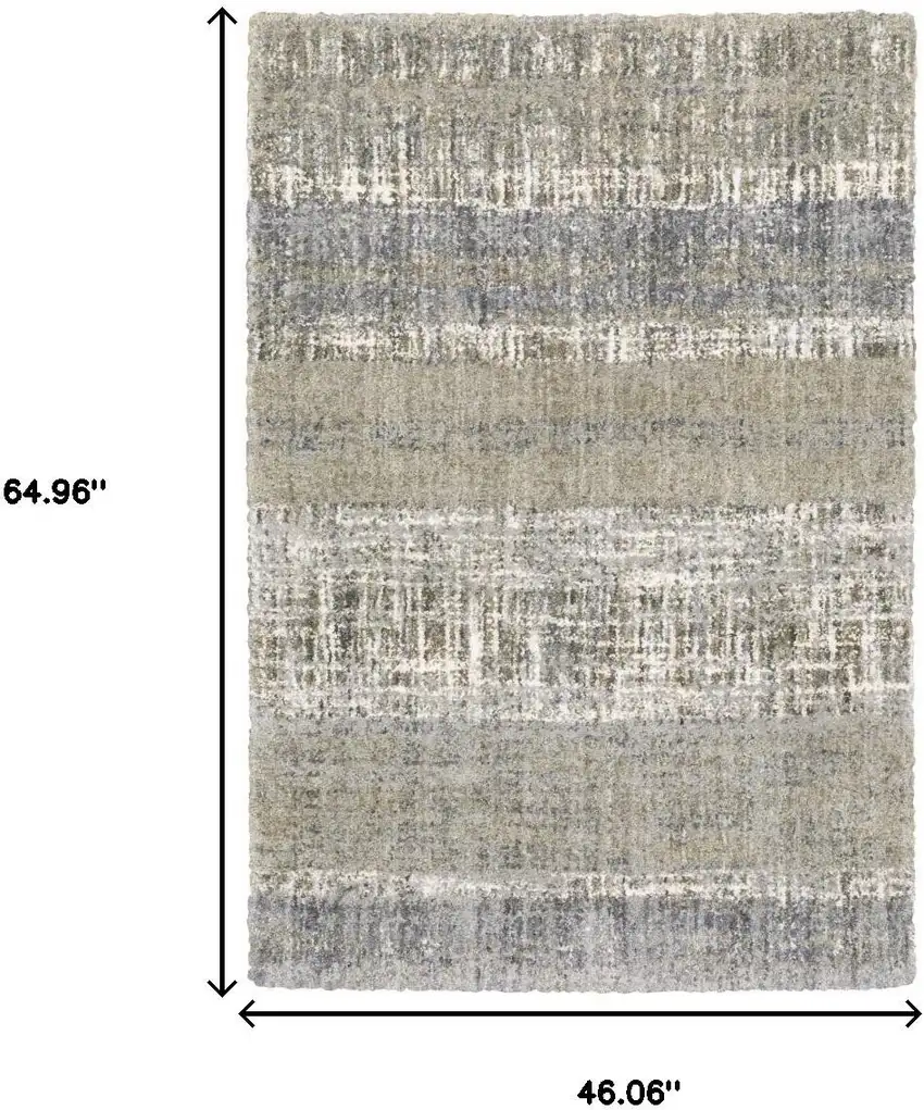 Grey And Ivory Abstract Lines Area Rug Photo 7