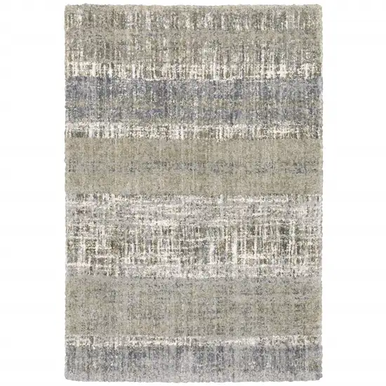 Grey And Ivory Abstract Lines Area Rug Photo 1
