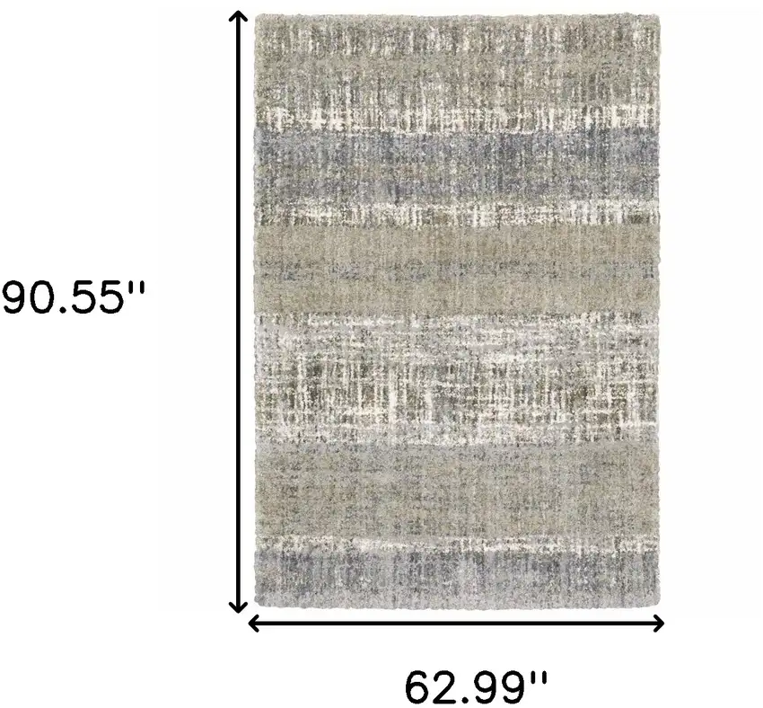 Grey and Ivory Abstract Lines  Area Rug Photo 6