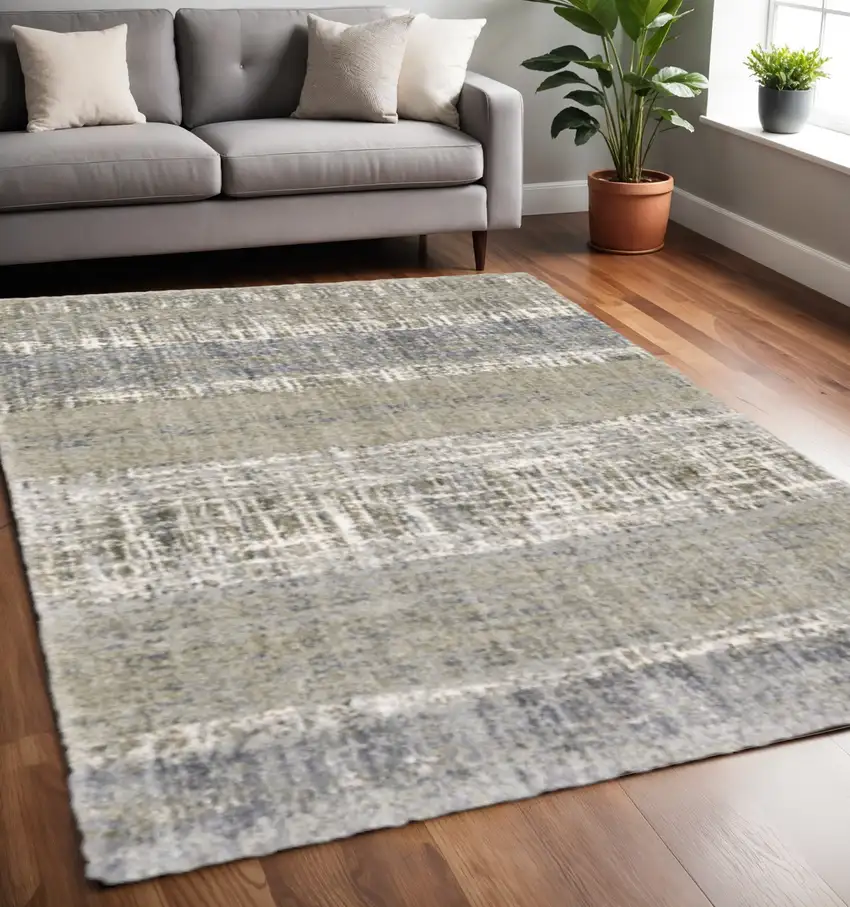 Grey And Ivory Abstract Lines Area Rug Photo 1