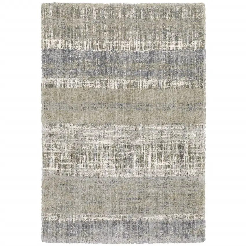 Grey and Ivory Abstract Lines  Area Rug Photo 5