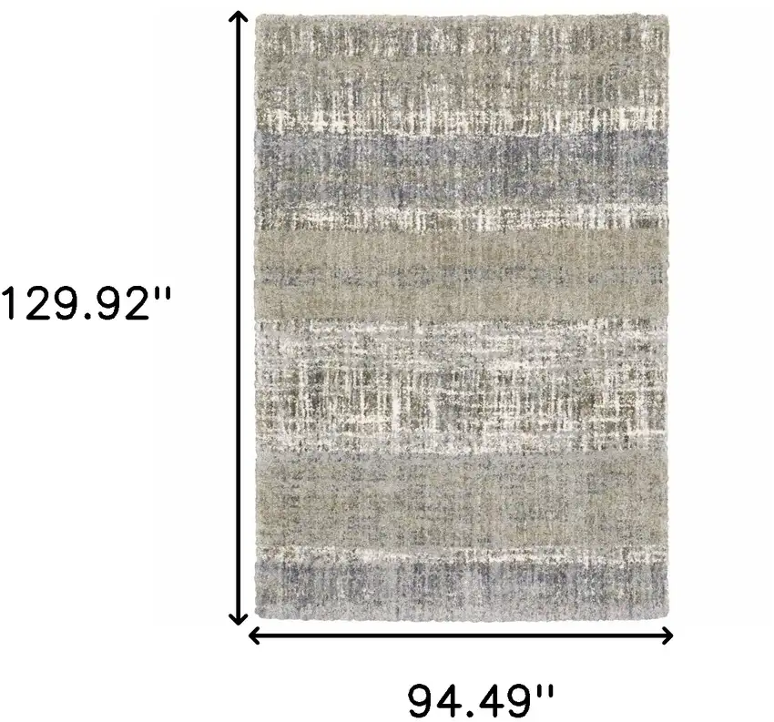 Grey and Ivory Abstract Lines  Area Rug Photo 6