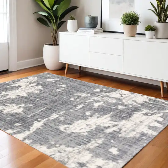Grey And Ivory Grey Matter Area Rug Photo 1