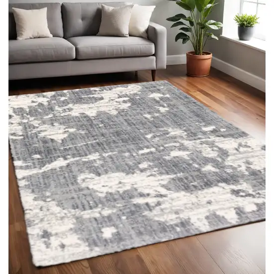 Grey And Ivory Grey Matter Area Rug Photo 1