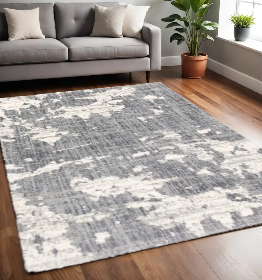 Grey And Ivory Grey Matter Area Rug Photo 1