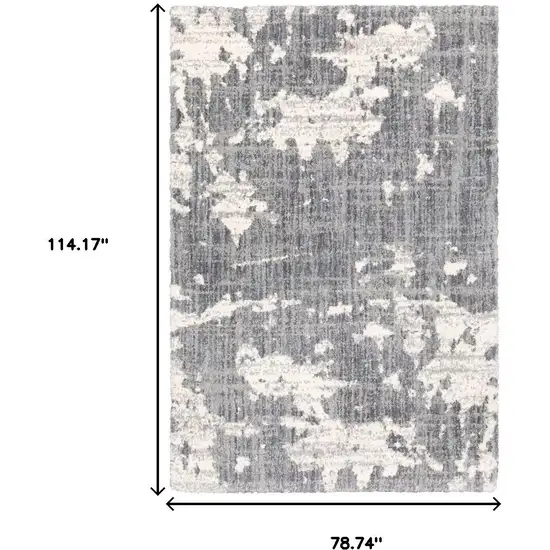 Grey And Ivory Grey Matter Area Rug Photo 3