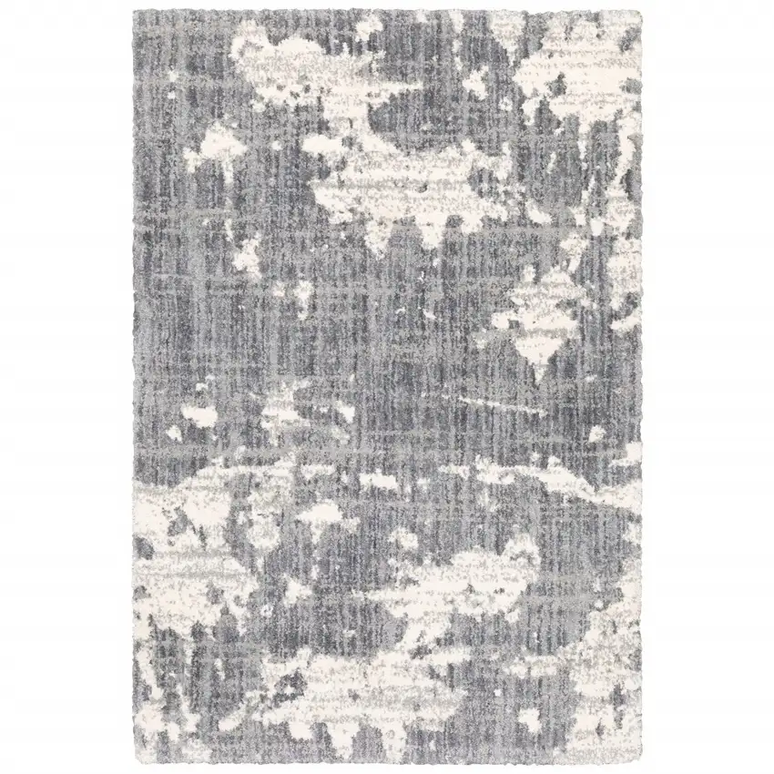 Grey And Ivory Grey Matter Area Rug Photo 5