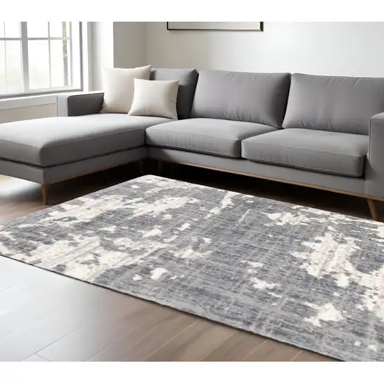 Grey And Ivory Grey Matter Area Rug Photo 1