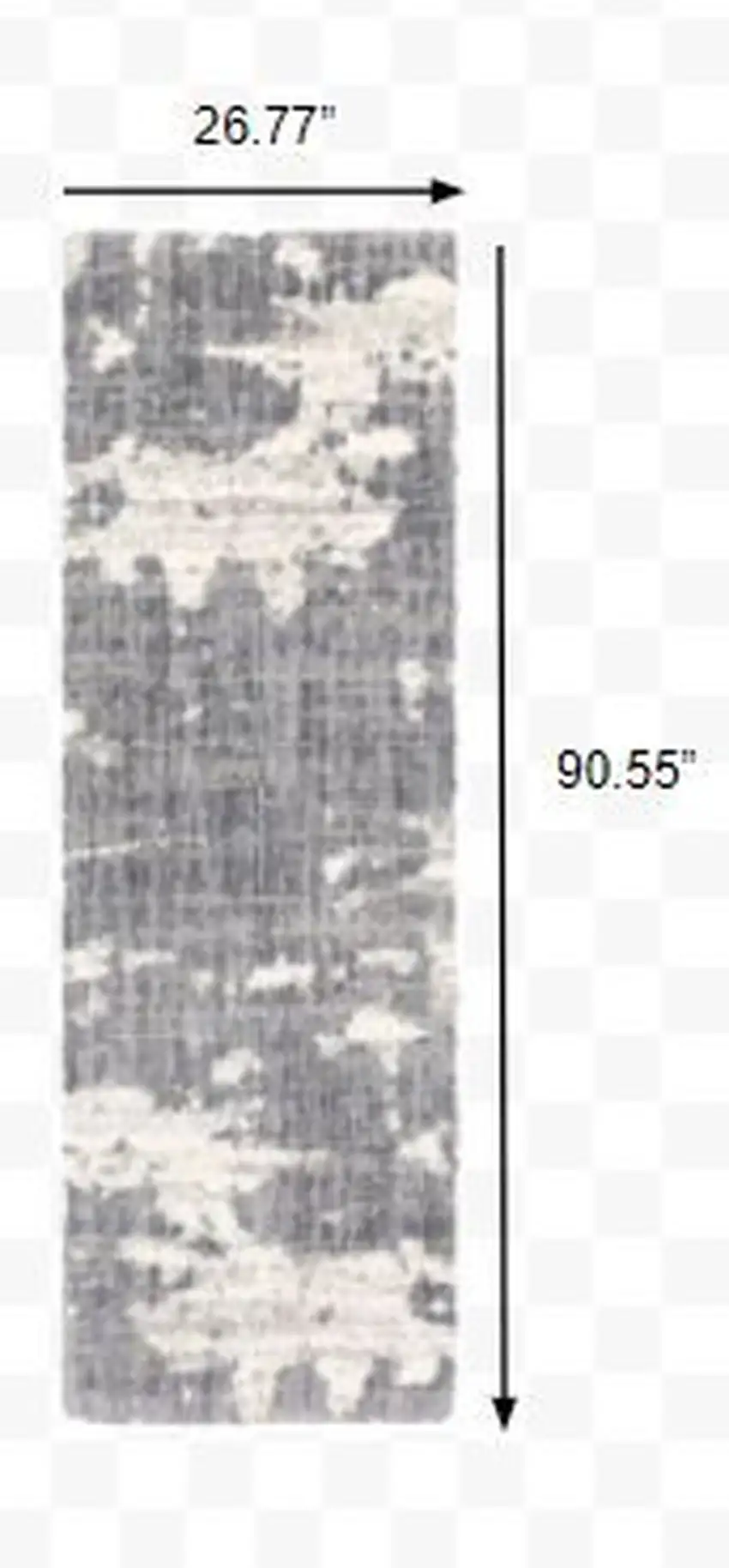 Grey and Ivory Grey Matter  Runner Rug Photo 4