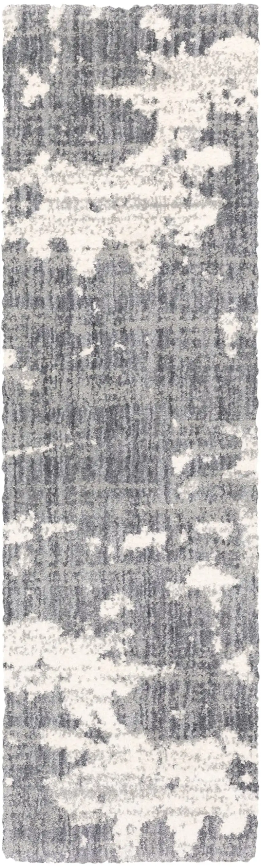 2' X 8' Grey And Ivory Grey Matter Runner Rug Photo 1