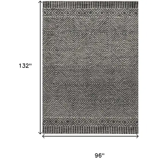 Gray And Black Wool Geometric Hand Tufted Area Rug Photo 8
