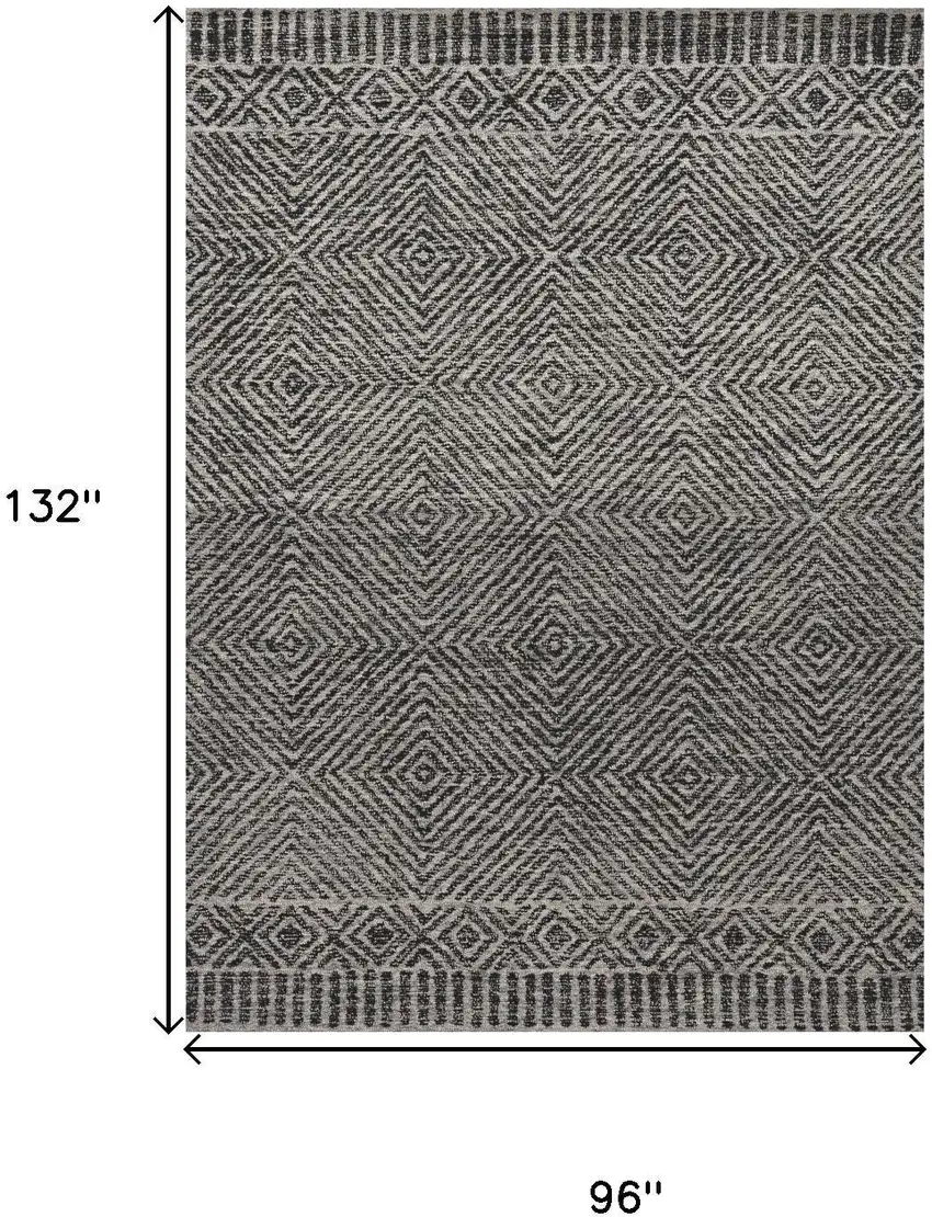Gray And Black Wool Geometric Hand Tufted Area Rug Photo 8