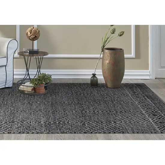 Grey or  Black Wool Rug Photo 3