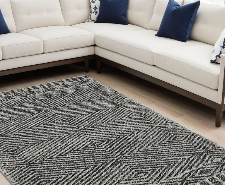Grey or  Black Wool Rug Photo 5