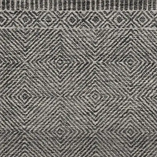 Gray And Black Wool Geometric Hand Tufted Area Rug Photo 3