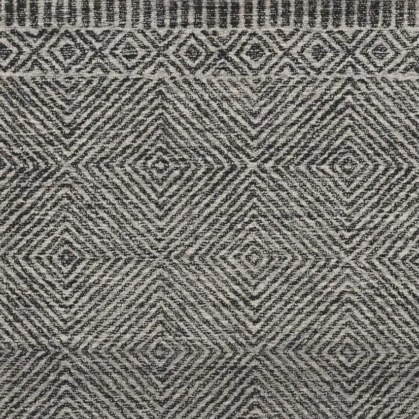Gray And Black Wool Geometric Hand Tufted Area Rug Photo 3