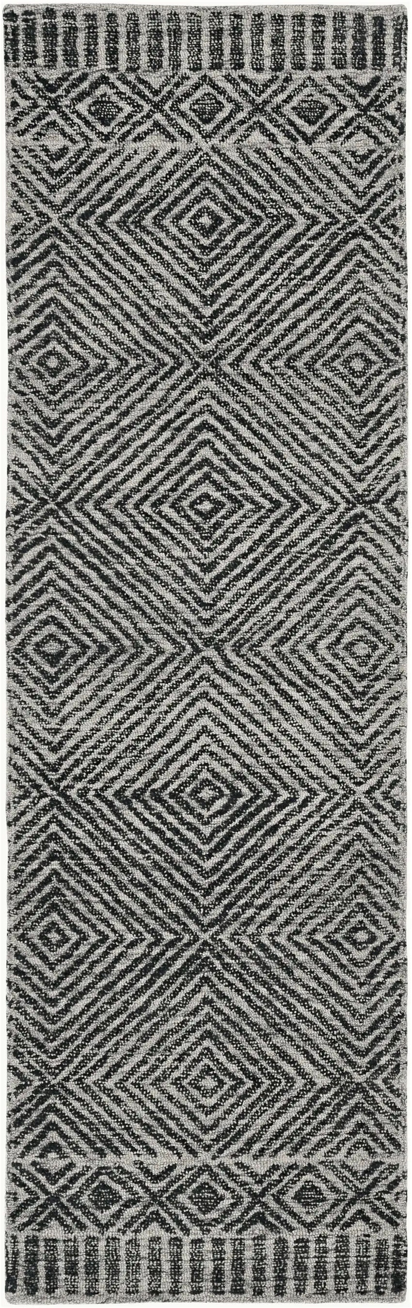 96 X 132 Grey Or  Black Wool Rug Photo 2