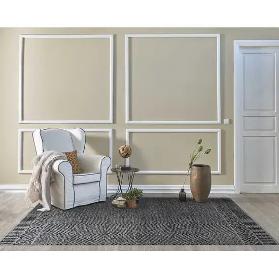 Grey or  Black Wool Rug Photo 5