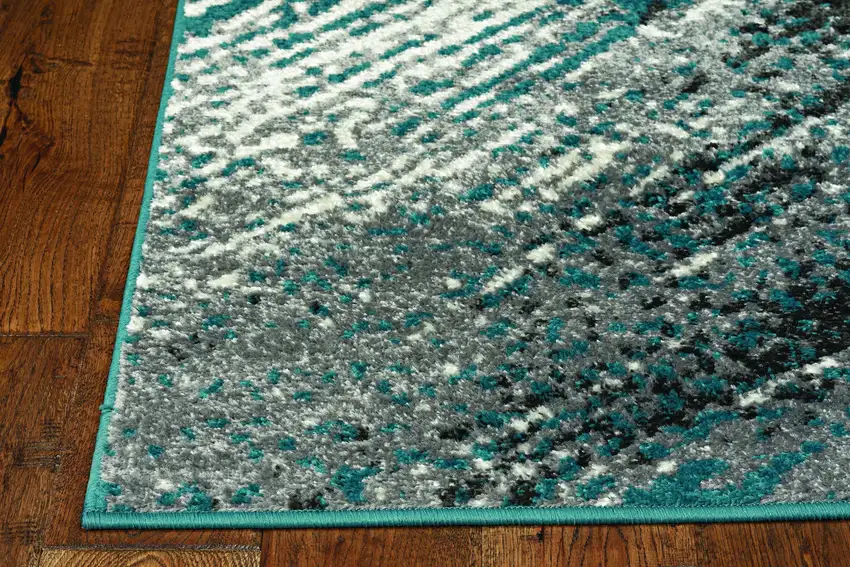 Grey Or Blue Abstract Area Rug Photo 6