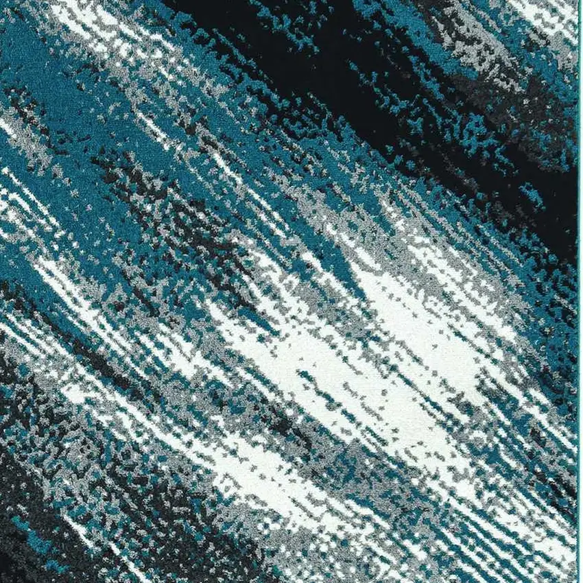 Blue And Gray Abstract Area Rug Photo 7