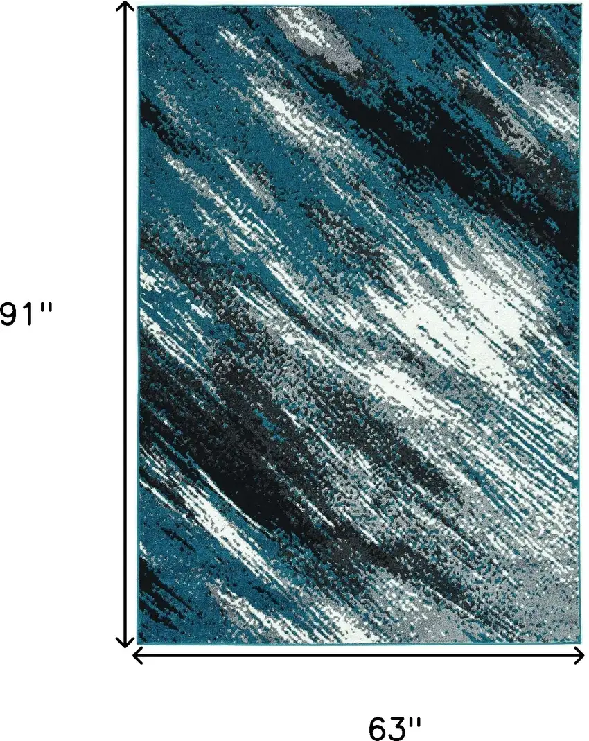 Grey Or Blue Abstract Area Rug Photo 3