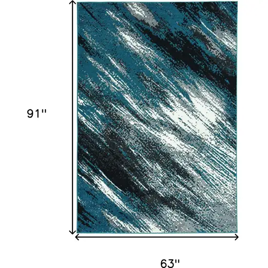 Blue And Gray Abstract Area Rug Photo 3