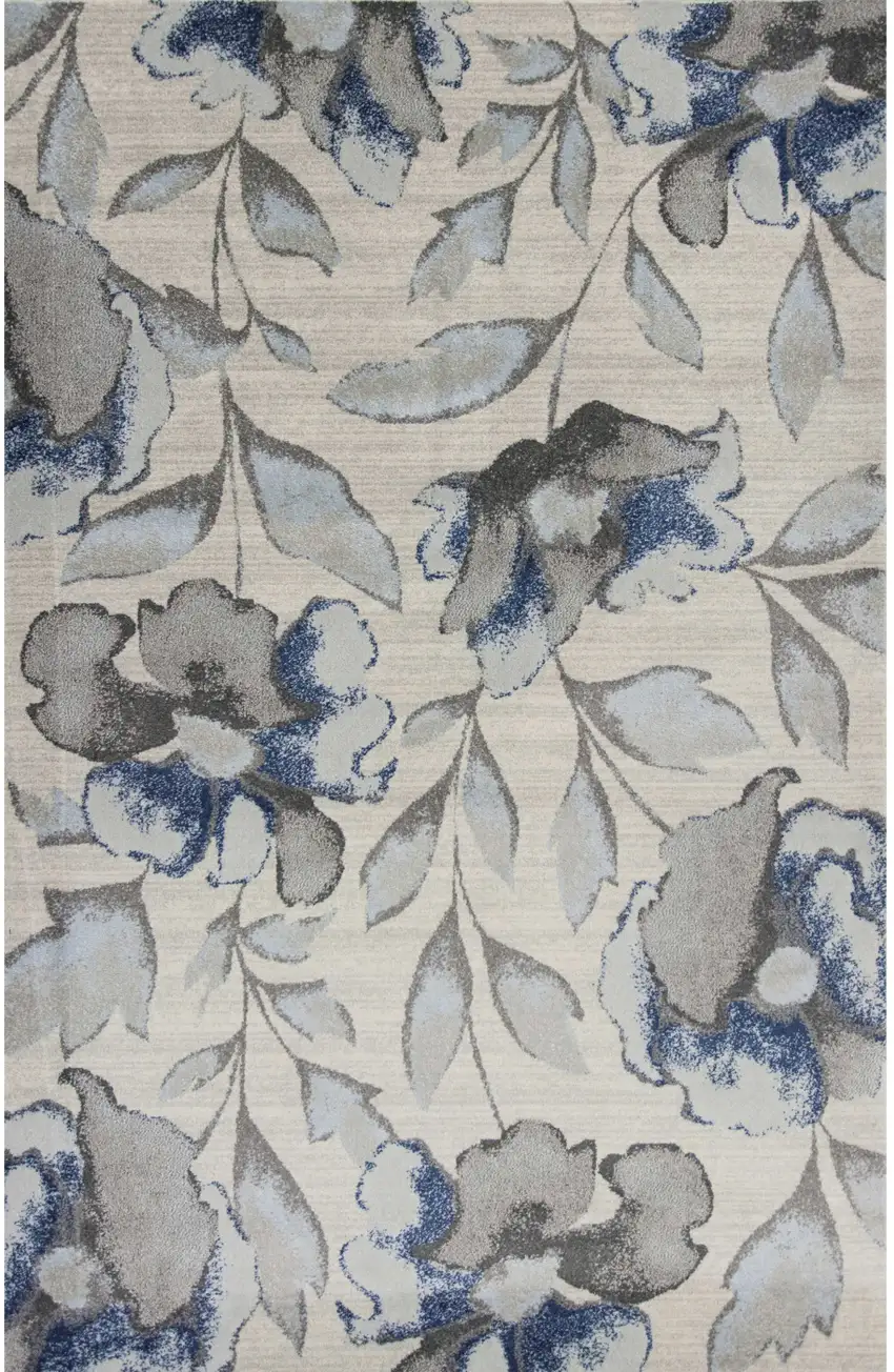 3'X5' Grey Or Blue Amira Polypropylene Area Rug Photo 2
