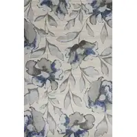 Photo of Grey or Blue Floral Indoor Area Rug