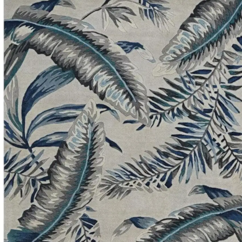 Blue and Gray Wool Hand Tufted Area Rug Photo 1