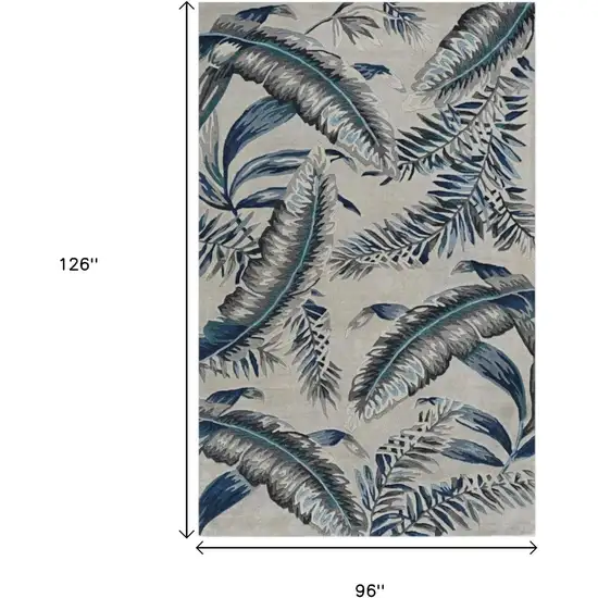 Blue and Gray Wool Hand Tufted Area Rug Photo 3