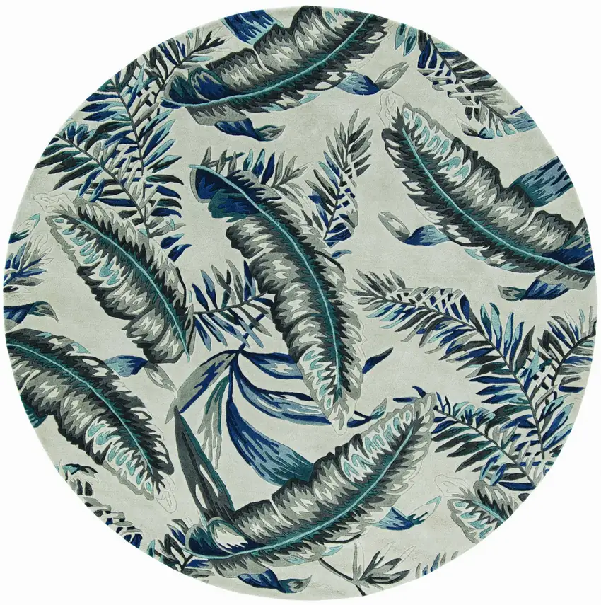96 X 126 Grey Or  Blue Wool Rug Photo 3
