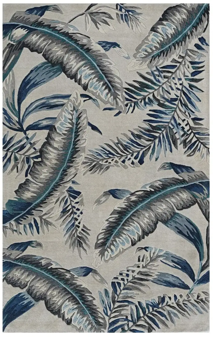 Blue and Gray Wool Hand Tufted Area Rug Photo 2