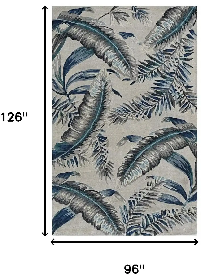 Blue and Gray Wool Hand Tufted Area Rug Photo 3