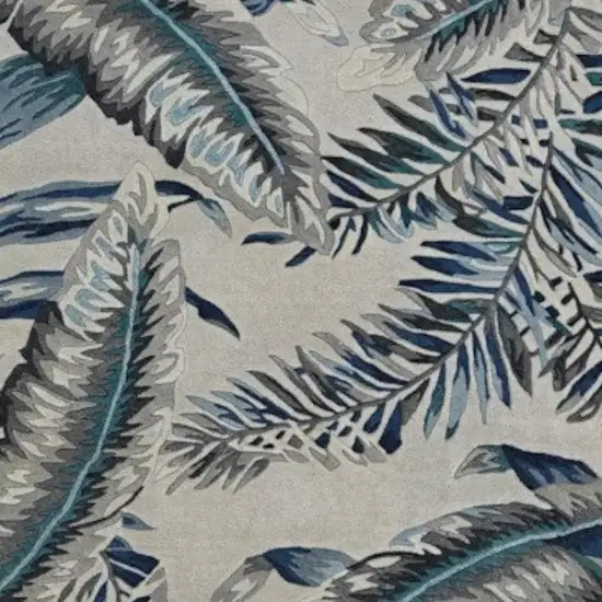 Blue and Gray Wool Hand Tufted Area Rug Photo 5