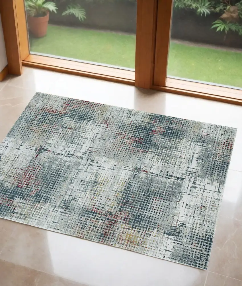 3' X 5' Grey Or  Brick Polypropylene And  Polyester Rug Photo 1