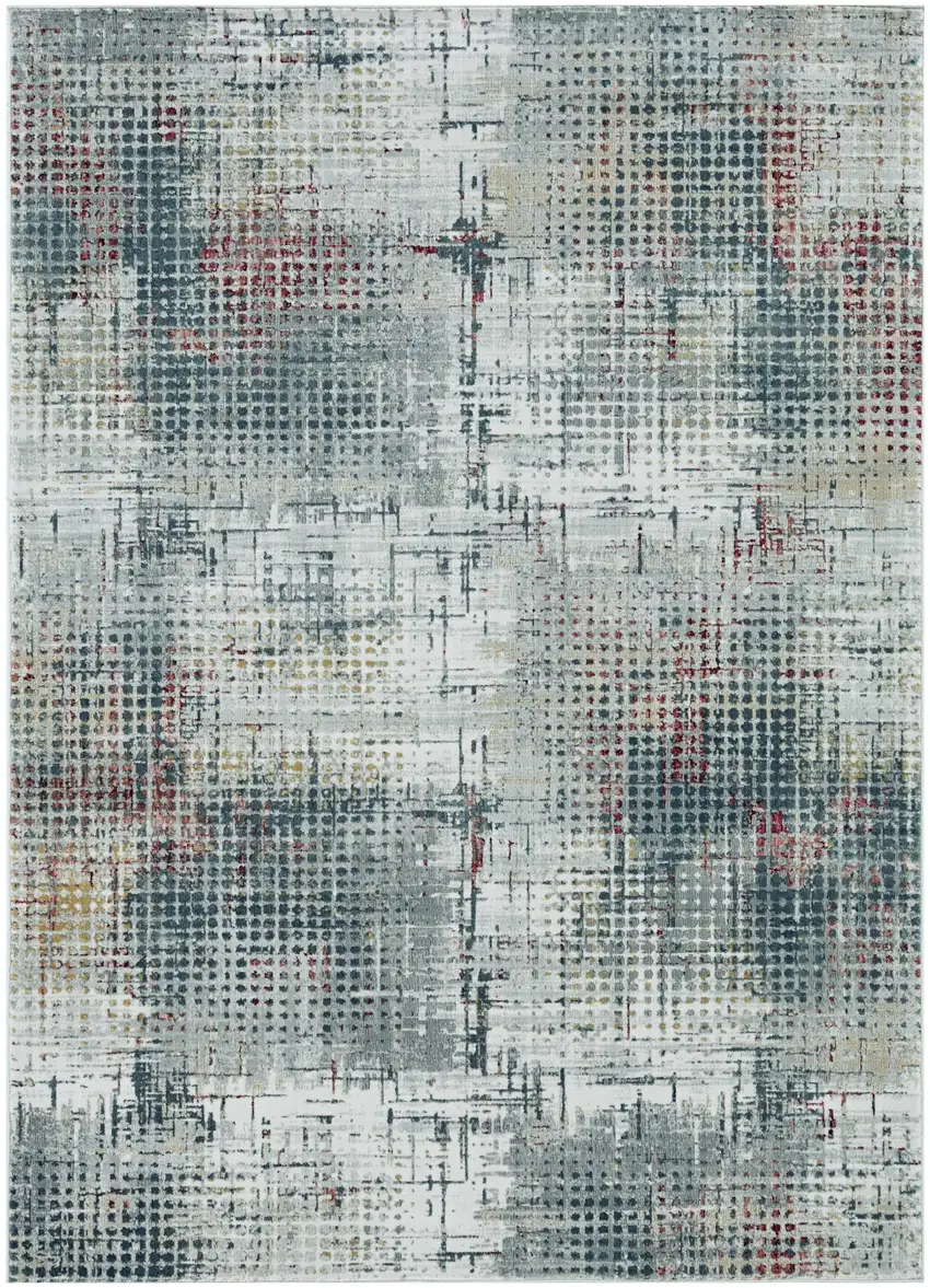 3' X 5' Grey Or  Brick Polypropylene And  Polyester Rug Photo 2