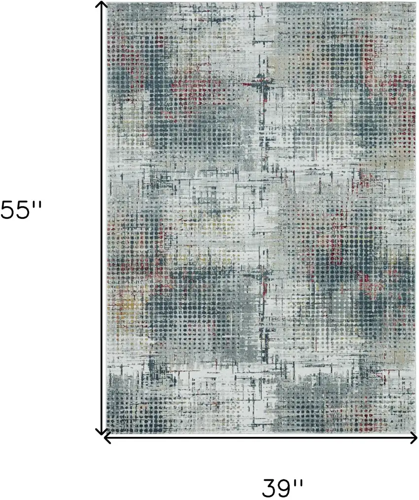 Gray Abstract Area Rug Photo 4