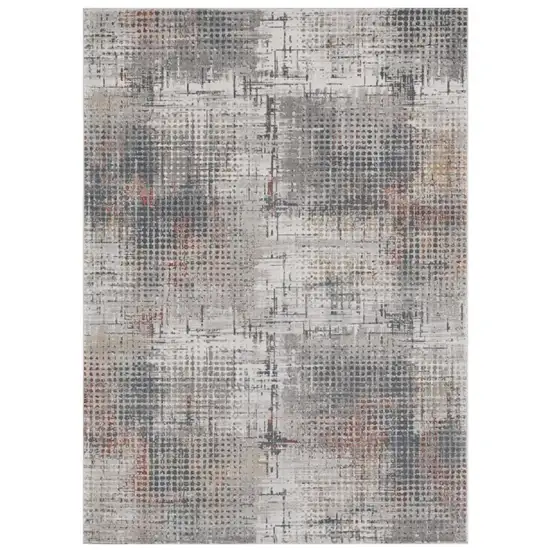 Ivory Gray And Gold Abstract Area Rug Photo 1