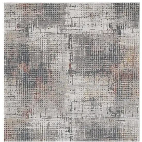 Ivory Gray And Gold Abstract Area Rug Photo 4