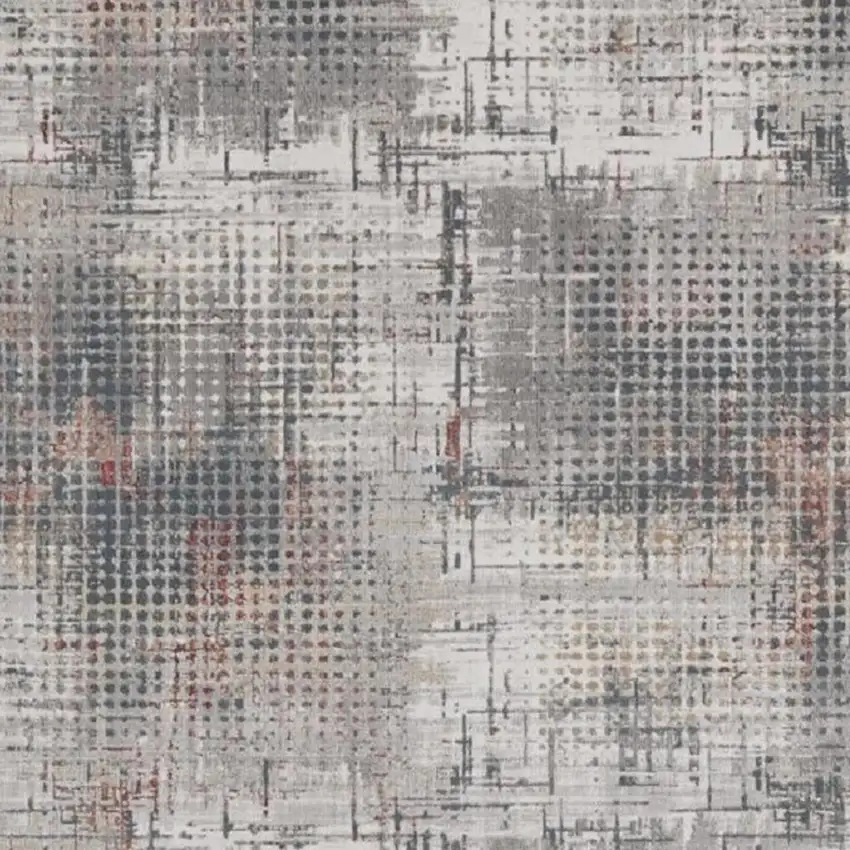 Ivory Gray And Gold Abstract Area Rug Photo 3