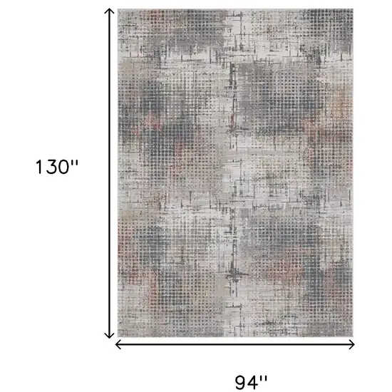 Ivory Gray and Gold Abstract Area Rug Photo 3