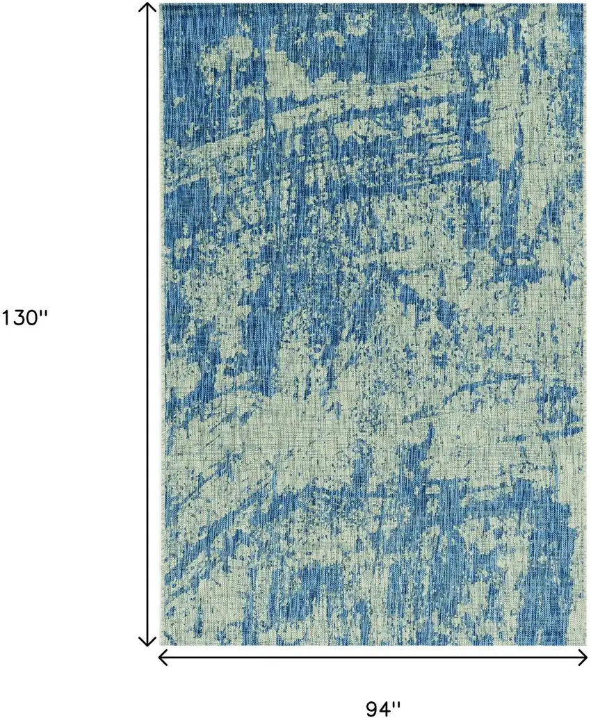 Green And Denim Blue Abstract Area Rug Photo 3