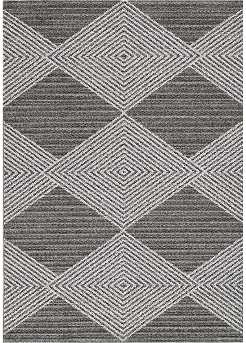 Grey Or Ivory Geometric Diamonds Indoor Area Rug Photo 2