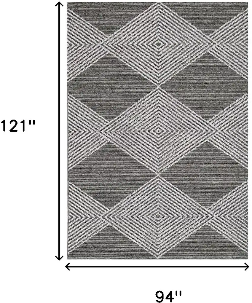 Grey Or Ivory Geometric Diamonds Indoor Area Rug Photo 3